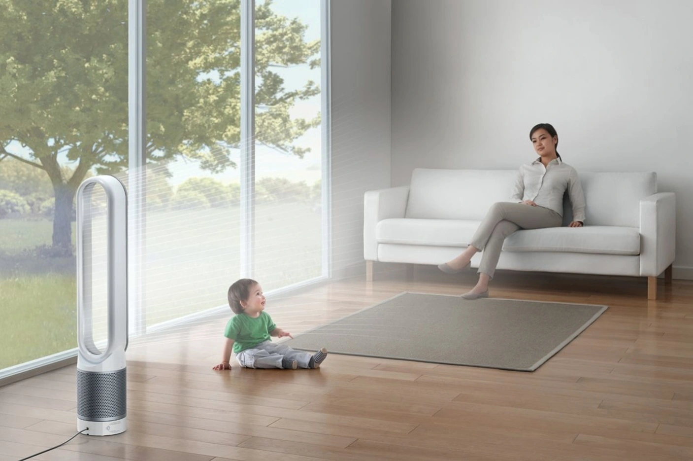 tower HEPA purifier living room
